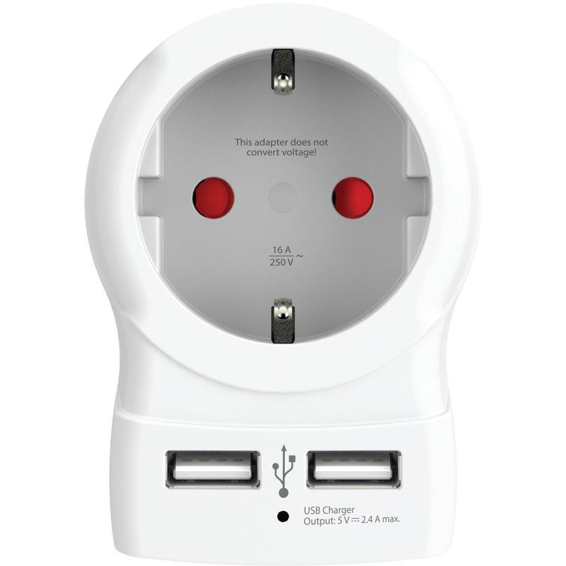 Адаптер SKROSS 1500282  EU към EU с USB Hub-SKROSS-1500282