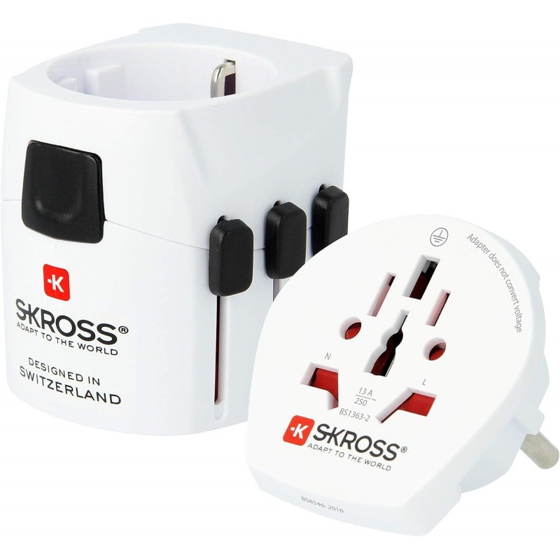 Адаптер SKROSS PRO Light 1.103165, World, Бял, SKROSS-1103165