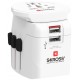 Адаптер SKROSS PRO Light, 2 x USB-A, World, Бял, SKROSS-1302470