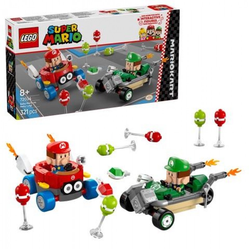 LEGO  Super Mario Mario car - Baby Mario vs Baby Luigi, 72034, LEGO-72034