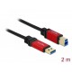Кабел Delock USB-A мъжко - USB-B мъжко, 2 м, Premium, Екраниран, Черен, DELOCK-82757