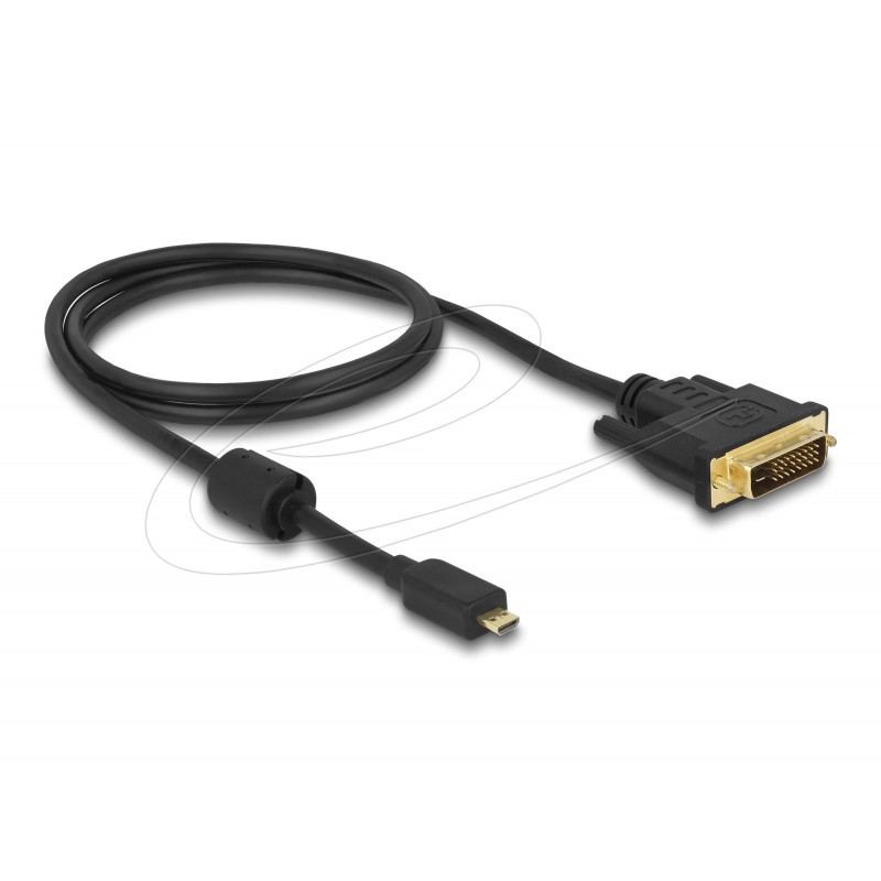 Delock Кабел micro HDMI мъжко към DVI-D мъжко, 1 m