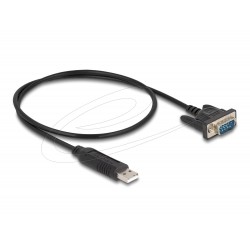 Delock Преходник (адаптер) от USB 2.0 към serial RS-232 DB9 мъжко, 50 cm FTDI