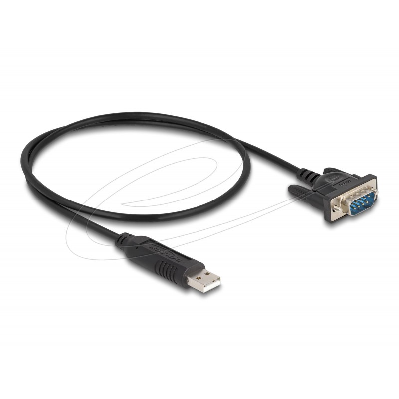 Delock Преходник (адаптер) от USB 2.0 към serial RS-232 DB9 мъжко, 50 cm FTDI