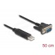 Delock Преходник (адаптер) от USB 2.0 към serial RS-232 DB9 мъжко, 50 cm FTDI