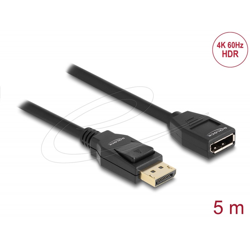 Delock Удължителен кабел DisplayPort 1.2, 4K, 60 Hz, 5 m
