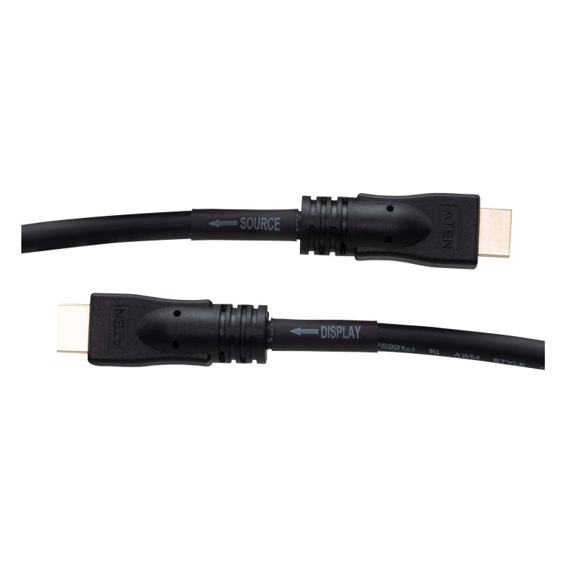 Кабел ATEN 2L-7D20H, HDMI мъжко - HDMI мъжко, с Ethernet, 4K, 20 м, Pozlateni konektori, Черен, ATEN-2L-7D20H