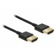 Кабел Delock  HDMI-A мъжко - HDMI-A мъжко,18 Gbit/s, 4K, 2 м, Черен, DELOCK-84773