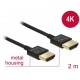 Кабел Delock  HDMI-A мъжко - HDMI-A мъжко,18 Gbit/s, 4K, 2 м, Черен, DELOCK-84773