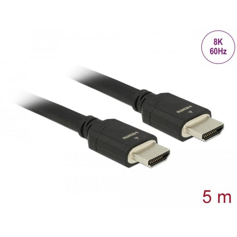 Кабел Delock Ultra High Speed HDMI - HDMI-A мъжко, 48 Gbps, 8K 60 Hz, 5 m, DELOCK-85296
