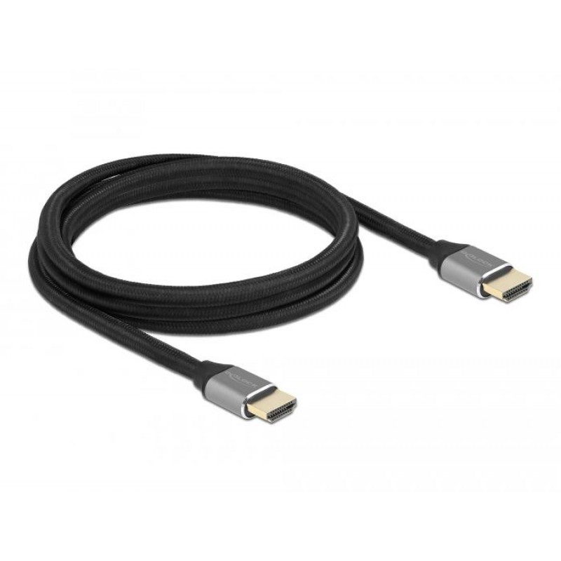 Кабел Delock Ultra High Speed, HDMI мъжко - HDMI мъжко, 48 Gbit/s, 8K 60 Hz, 2 м, Сив, DELOCK-83996