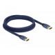 Кабел Delock Ultra High Speed, HDMI мъжко - HDMI мъжко, 48 Gbit/s, 8K 60 Hz, 2 м, Син, DELOCK-85447