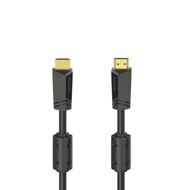 Кабел HAMA High-speed, HDMI мъжко - HDMI мъжко, 4K, 10.2GB/s, Ethernet, 15 м, Позл. конектори, 2