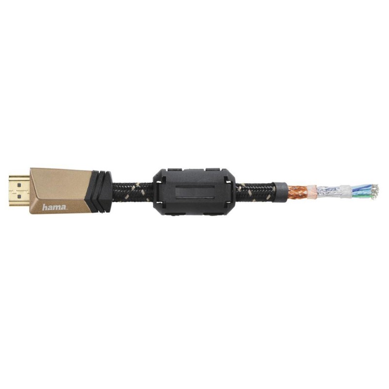 Кабел HAMA Premium, HDMI мъжко - HDMI мъжко, 1.5 м, Ферит, Позлатени конектори, HAMA-205025