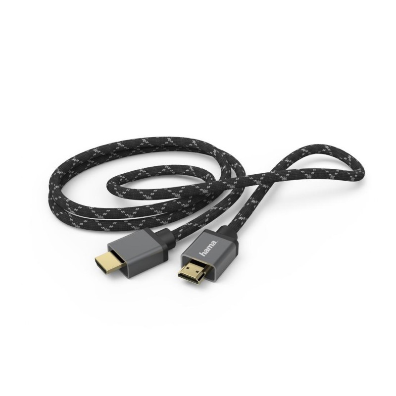 Кабел HAMA Ultra HD, HDMI мъжко - HDMI мъжко, 8K, 48GB/s,метал, 3 м, Позл. конектори, Ethernet