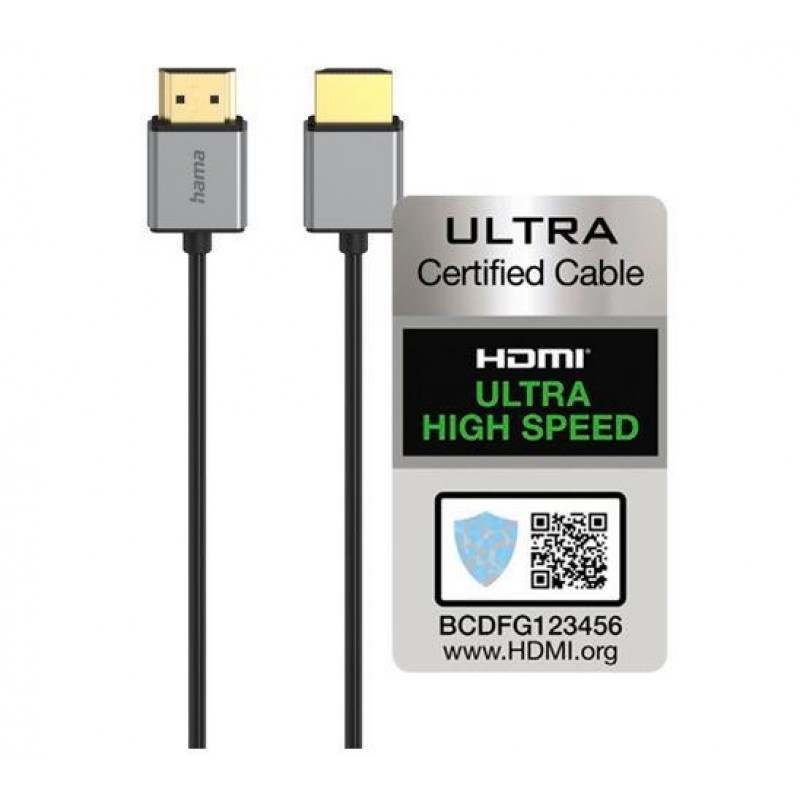 Кабел Hama ултра високоскоростен HDMI, сертифициран, 8K, алуминий, 1,5 м, HAMA-205449