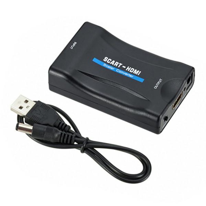 Видео конвертор Estillo ASK-ST001, Scart женско - HDMI женско, Черен, EST-HDMI-SCART