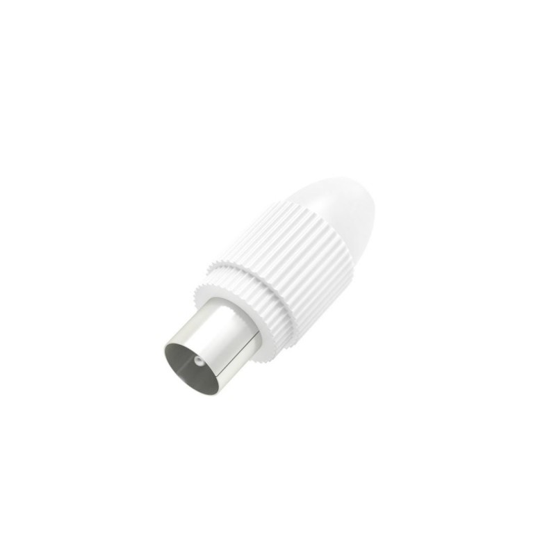 Антенен конектор HAMA Coax plug, Коаксиален мъжко, Бял, HAMA-205213