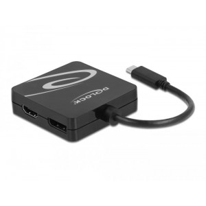 Адаптер 4 в 1 Delock 63129 USB-C мъжко - VGA DVI DisplayPort HDMI женско, Черен