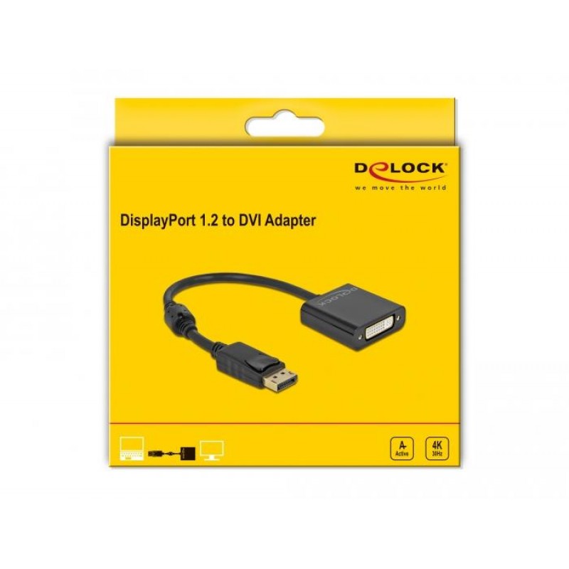 Адаптер Delock 63482 DisplayPort мъжко - DVI женско, DELOCK-63482