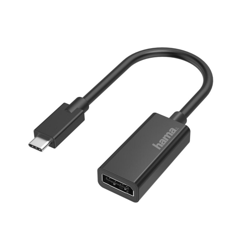 Адаптер HAMA 200314, USB-C мъжко - DisplayPort женско, Ultra HD, 4K, Черен, HAMA-200314