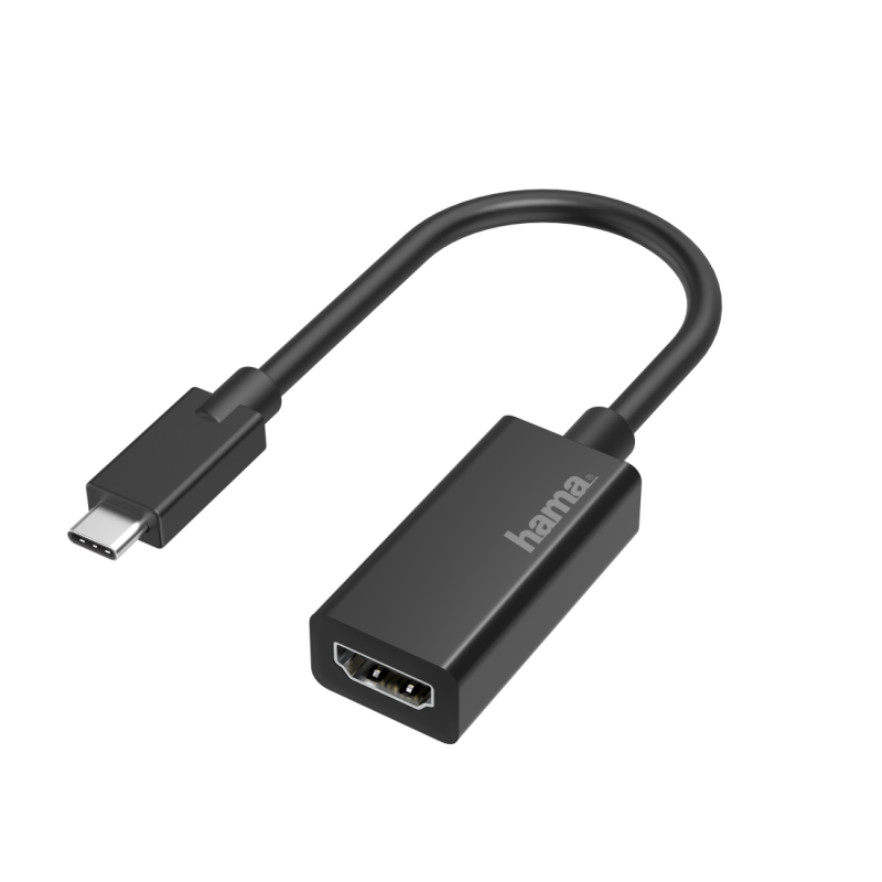 Адаптер HAMA 200315, USB-C мъжко - HDMI женско, Ultra HD, 4K, Черен, HAMA-200315