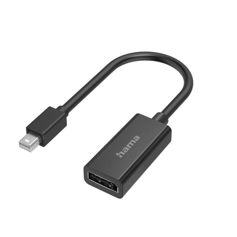 Адаптер HAMA, MiniDisplayPort мъжко - DisplayPort женско, Ultra-HD 4K, Essential, Черен, HAMA-200331