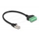 Delock Кабел RJ45 Cat.6 към Terminal Block адаптер, 30 cm, 2-части