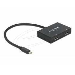 Delock Сплитер от mini Dsplay Port 1.2 мъжко към 2 x Display Port  4K женско