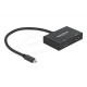 Delock Сплитер от mini Dsplay Port 1.2 мъжко към 2 x Display Port  4K женско