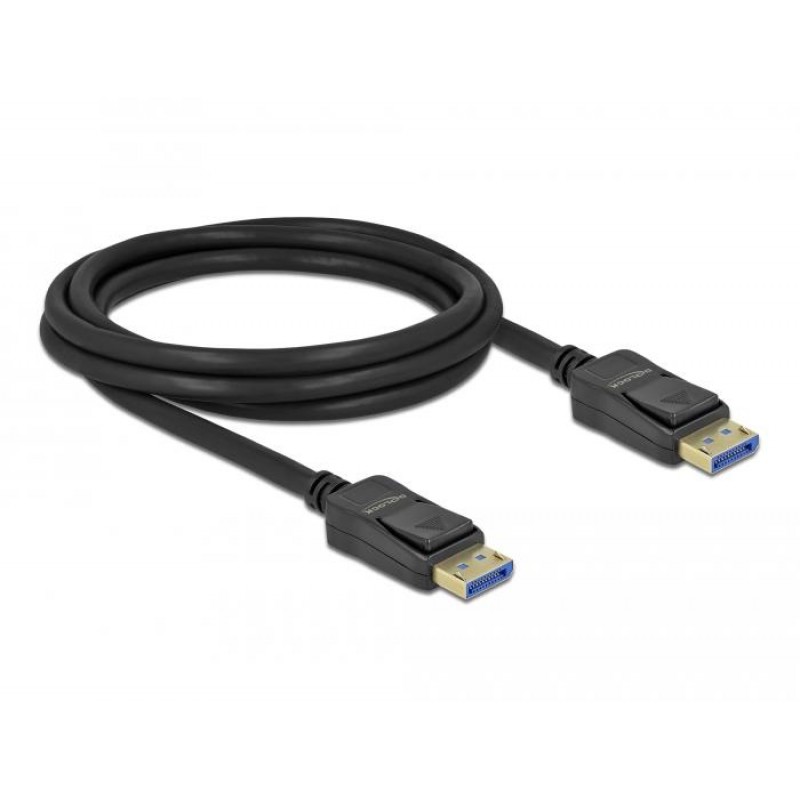 Кабел Delock DisplayPort 2.0 мъжко - DisplayPort мъжко, 2.0м, 10K, Черен, DELOCK-80262