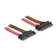 Удължителен кабел DeLock SATA 6 Gb/s 22 pin plug - SATA 22 pin (5 V + 12 V), 30 cm, DELOCK-83803